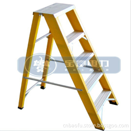 35kv Yellow Fiberglass 5-Step Ladder